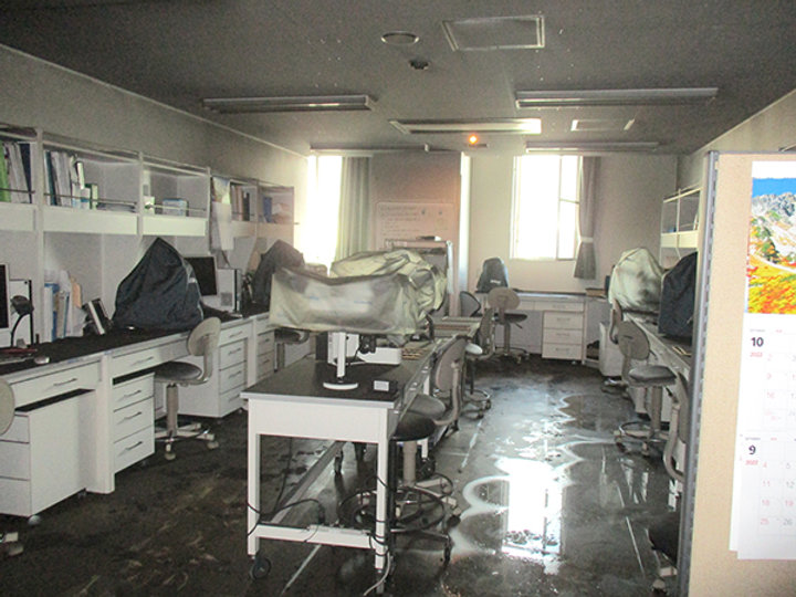 火災は細胞診鏡検室にも及んだ（提供写真）
