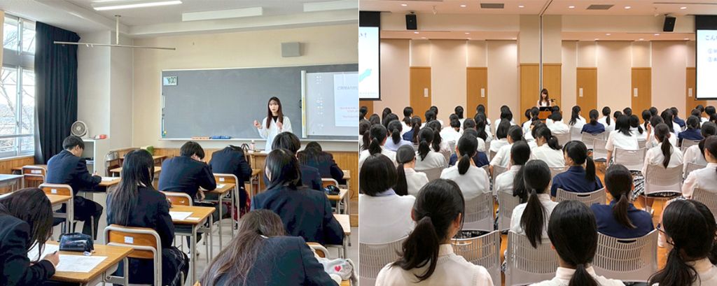 性感染症の予防啓発活動（左）と職業紹介（右）の様子