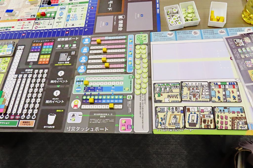 病院づくりの仮想体験のボードゲーム