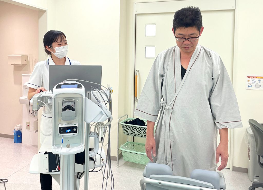 排尿機能検査の様子