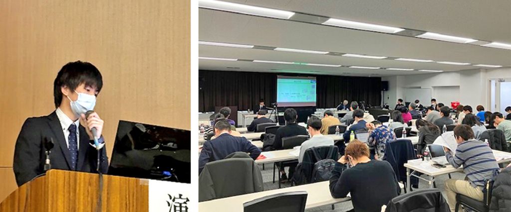 奈良県臨床検査技師学会シンポジウム（左）、SDC近畿感染症セミナー（右）で講演したときの様子