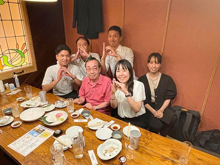 研修会後の懇親会で尊敬する医師・馬場正之氏らと